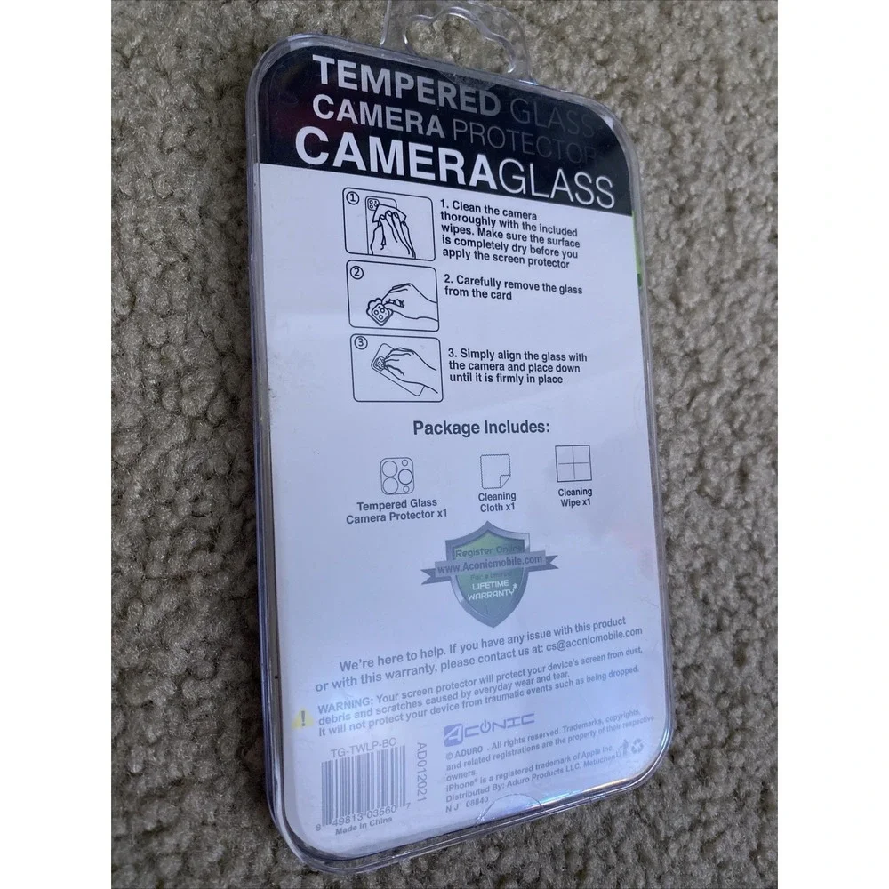 Duraglass Tempered Glass Camera Protector for iPhone 12 Pro Lens HD Clarity NWT